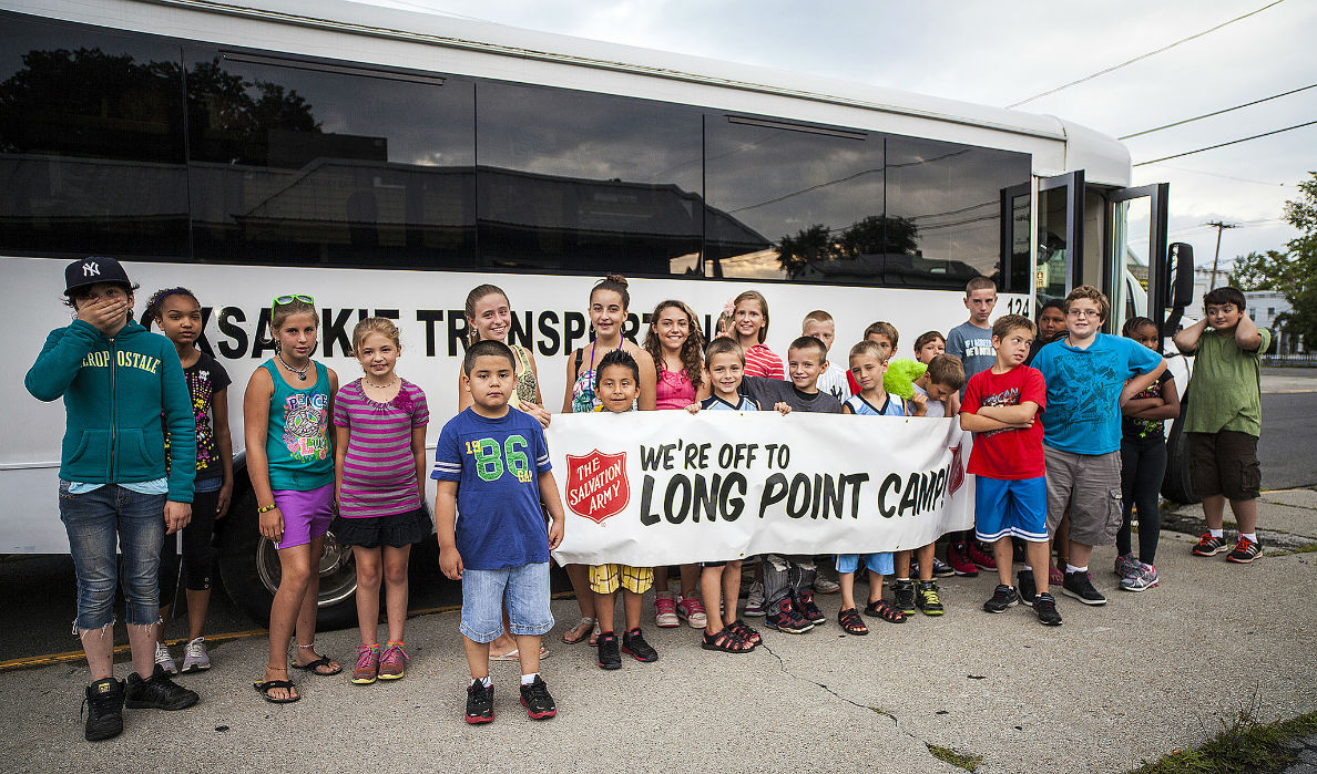 Long Point Camp Kids at the bus
